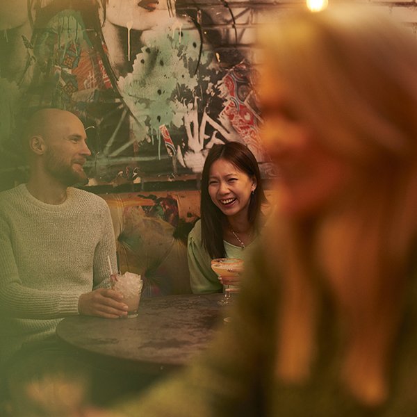 Group of colleagues having drinks