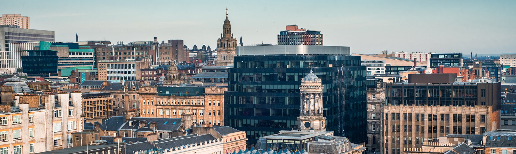 Aerial view of Glasgow City Centre