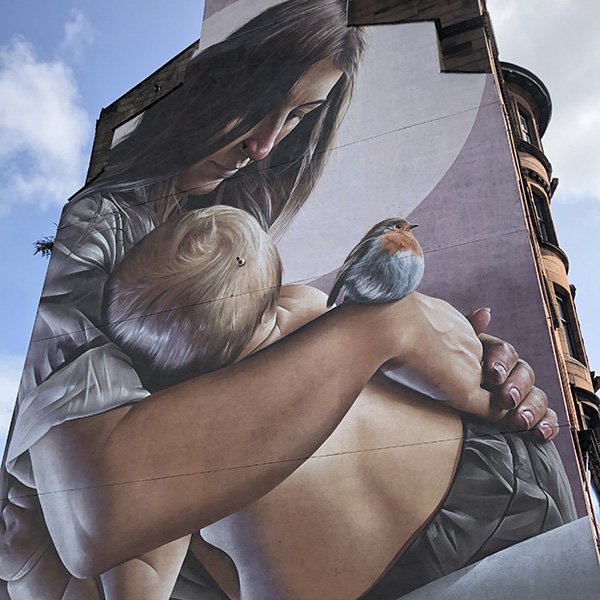 St Enoch and child mural