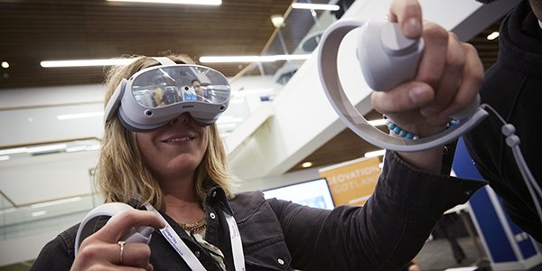 Woman in a VR headset