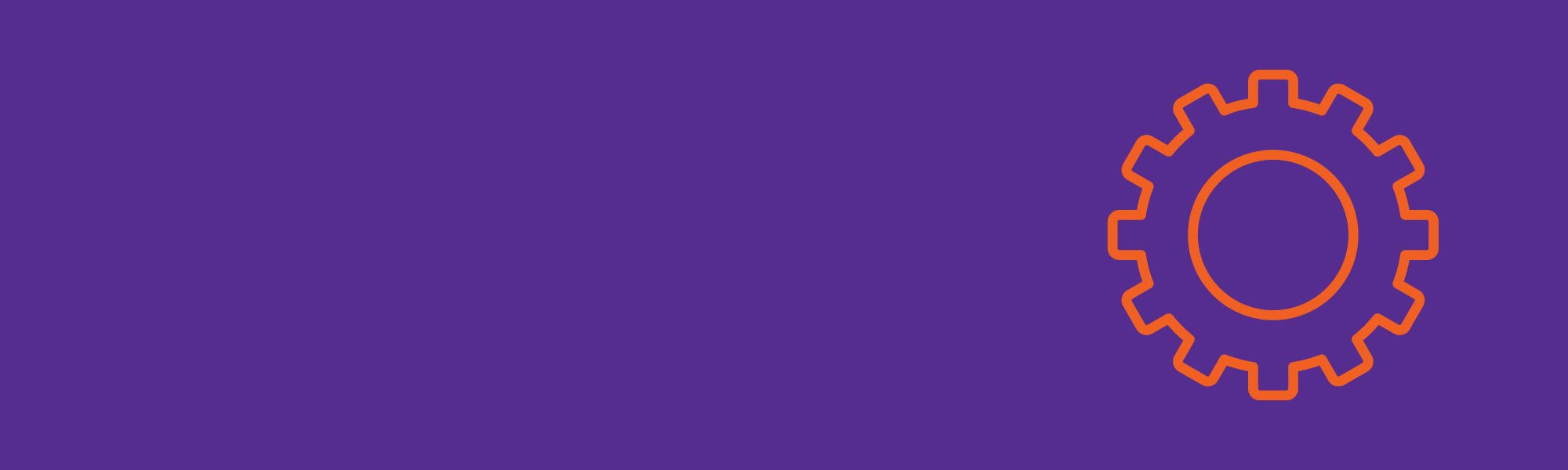 Purple background with orange cog